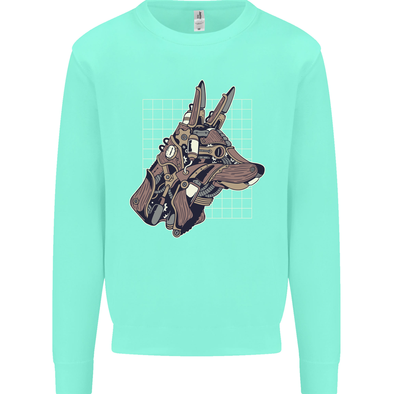 A Steampunk Wolf Kids Sweatshirt Jumper Peppermint