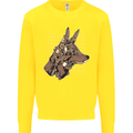 A Steampunk Wolf Kids Sweatshirt Jumper Yellow