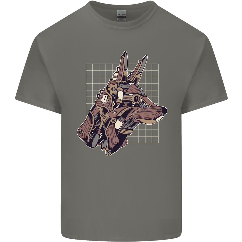 A Steampunk Wolf Kids T-Shirt Childrens Charcoal