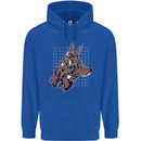 A Steampunk Wolf Mens 80% Cotton Hoodie Royal Blue