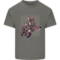 A Steampunk Wolf Mens Cotton T-Shirt Tee Top Charcoal