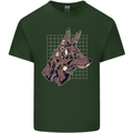 A Steampunk Wolf Mens Cotton T-Shirt Tee Top Forest Green