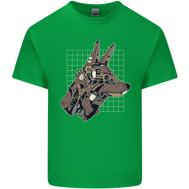 A Steampunk Wolf Mens Cotton T-Shirt Tee Top Irish Green