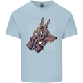 A Steampunk Wolf Mens Cotton T-Shirt Tee Top Light Blue