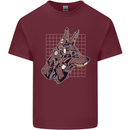 A Steampunk Wolf Mens Cotton T-Shirt Tee Top Maroon