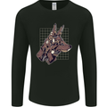A Steampunk Wolf Mens Long Sleeve T-Shirt Black