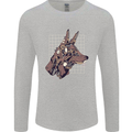 A Steampunk Wolf Mens Long Sleeve T-Shirt Sports Grey