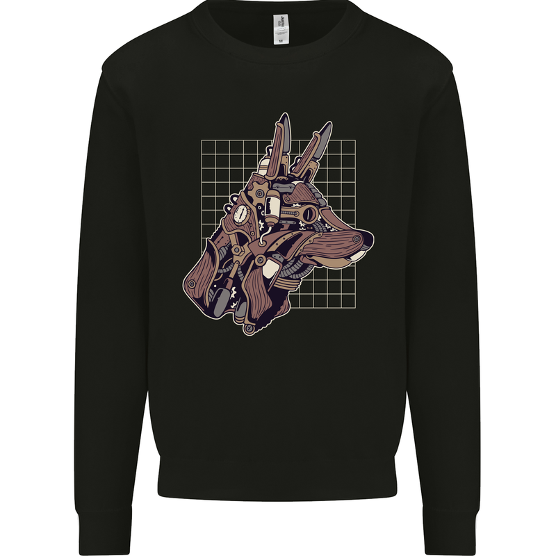 A Steampunk Wolf Mens Sweatshirt Jumper Black