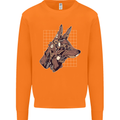 A Steampunk Wolf Mens Sweatshirt Jumper Orange