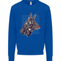 A Steampunk Wolf Mens Sweatshirt Jumper Royal Blue