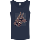 A Steampunk Wolf Mens Vest Tank Top Navy Blue