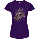 A Steampunk Wolf Womens Petite Cut T-Shirt Purple