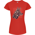 A Steampunk Wolf Womens Petite Cut T-Shirt Red