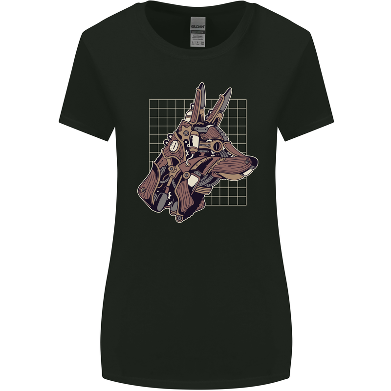 A Steampunk Wolf Womens Wider Cut T-Shirt Black