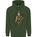 A Steampunk Woman With a Crossbow Childrens Kids Hoodie Forest Green