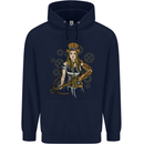 A Steampunk Woman With a Crossbow Childrens Kids Hoodie Navy Blue