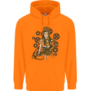 A Steampunk Woman With a Crossbow Childrens Kids Hoodie Orange