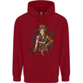 A Steampunk Woman With a Crossbow Childrens Kids Hoodie Red