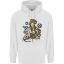 A Steampunk Woman With a Crossbow Childrens Kids Hoodie White