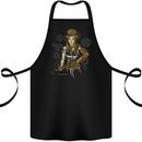 A Steampunk Woman With a Crossbow Cotton Apron 100% Organic Black
