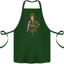 A Steampunk Woman With a Crossbow Cotton Apron 100% Organic Forest Green