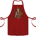 A Steampunk Woman With a Crossbow Cotton Apron 100% Organic Maroon