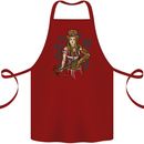 A Steampunk Woman With a Crossbow Cotton Apron 100% Organic Maroon