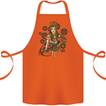 A Steampunk Woman With a Crossbow Cotton Apron 100% Organic Orange