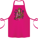 A Steampunk Woman With a Crossbow Cotton Apron 100% Organic Pink