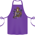 A Steampunk Woman With a Crossbow Cotton Apron 100% Organic Purple