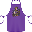 A Steampunk Woman With a Crossbow Cotton Apron 100% Organic Purple