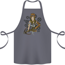 A Steampunk Woman With a Crossbow Cotton Apron 100% Organic Steel