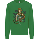 A Steampunk Woman With a Crossbow Kids Sweatshirt Jumper Irish Green