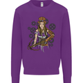A Steampunk Woman With a Crossbow Kids Sweatshirt Jumper Purple