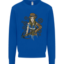 A Steampunk Woman With a Crossbow Kids Sweatshirt Jumper Royal Blue
