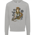 A Steampunk Woman With a Crossbow Kids Sweatshirt Jumper Sports Grey