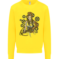 A Steampunk Woman With a Crossbow Kids Sweatshirt Jumper Yellow