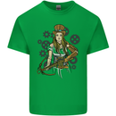 A Steampunk Woman With a Crossbow Kids T-Shirt Childrens Irish Green