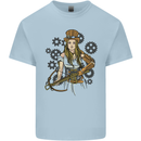 A Steampunk Woman With a Crossbow Kids T-Shirt Childrens Light Blue