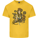 A Steampunk Woman With a Crossbow Kids T-Shirt Childrens Yellow