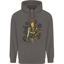 A Steampunk Woman With a Crossbow Mens 80% Cotton Hoodie Charcoal
