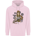 A Steampunk Woman With a Crossbow Mens 80% Cotton Hoodie Light Pink