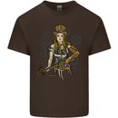 A Steampunk Woman With a Crossbow Mens Cotton T-Shirt Tee Top Dark Chocolate