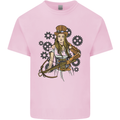 A Steampunk Woman With a Crossbow Mens Cotton T-Shirt Tee Top Light Pink