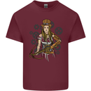 A Steampunk Woman With a Crossbow Mens Cotton T-Shirt Tee Top Maroon