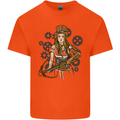 A Steampunk Woman With a Crossbow Mens Cotton T-Shirt Tee Top Orange
