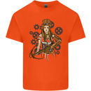 A Steampunk Woman With a Crossbow Mens Cotton T-Shirt Tee Top Orange