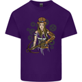 A Steampunk Woman With a Crossbow Mens Cotton T-Shirt Tee Top Purple