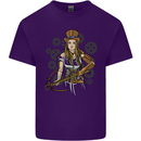 A Steampunk Woman With a Crossbow Mens Cotton T-Shirt Tee Top Purple