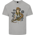 A Steampunk Woman With a Crossbow Mens Cotton T-Shirt Tee Top Sports Grey